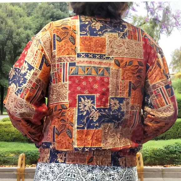 Vintage Specialty Collection 100% silk Windbreaker-Track Jacket Size S - Picture 4 of 8